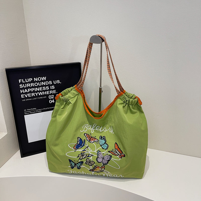 Embroidered Shiba Inu Tote Bag 2025 Eco-Friendly Commuter Bag