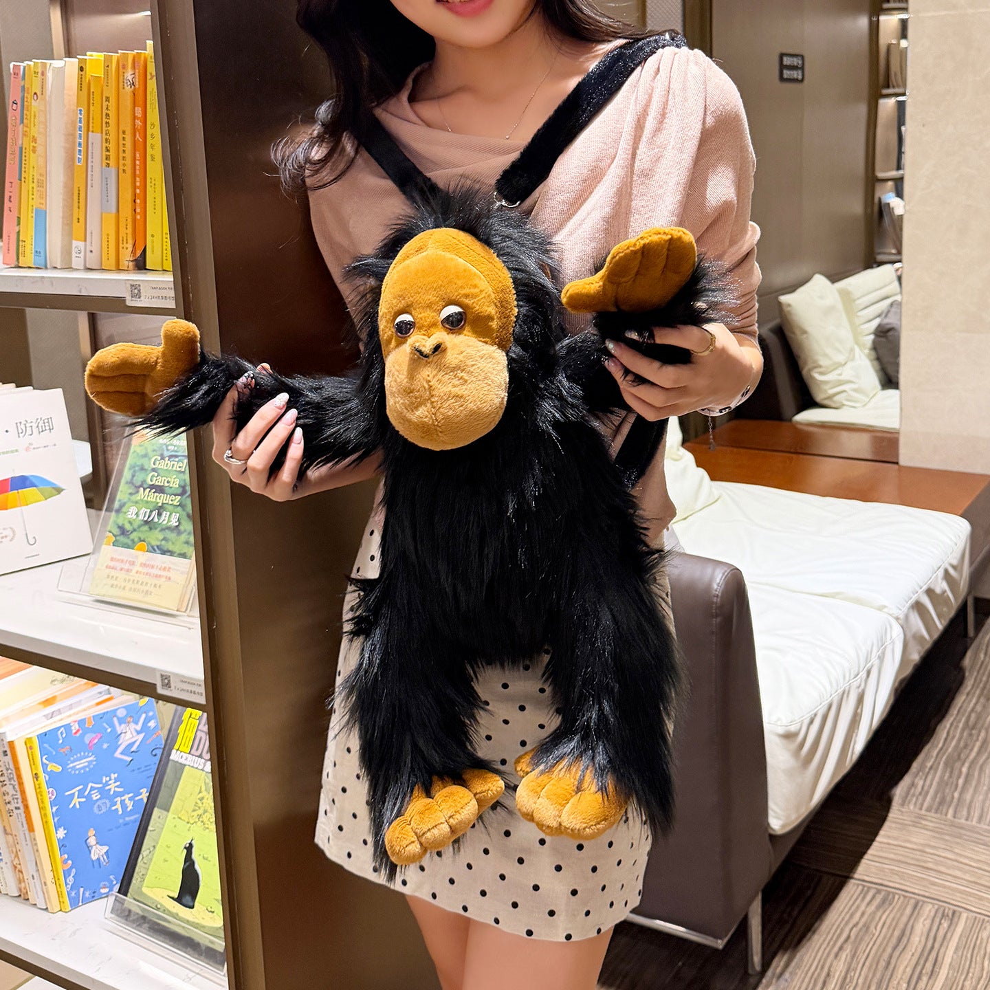 Cartoon Orangutan Backpack Plush Cute Book Bag