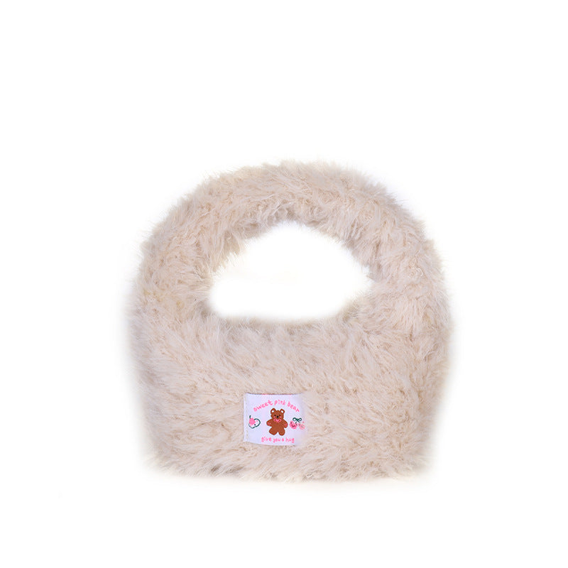Cute Plush Handbag Versatile High-End Personalized Hair Bag