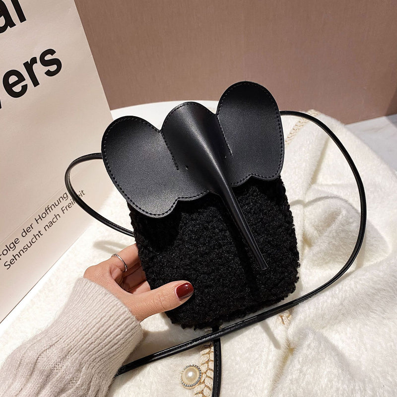 Lamb Wool Splicing Small Square Bag Fashion Messenger Bag