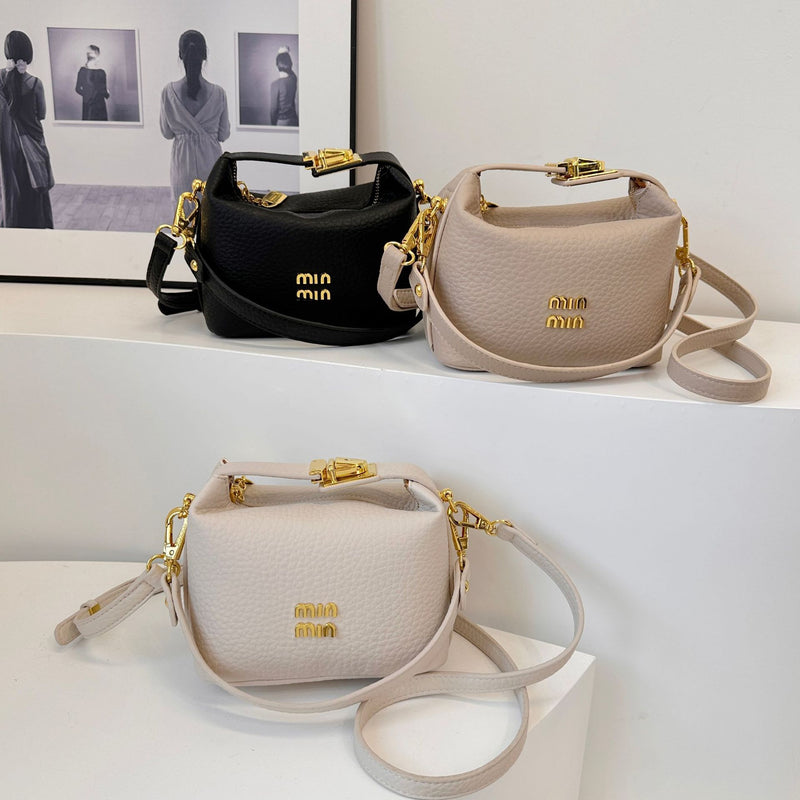 Light Luxury Lychee PU Leather Shoulder Handbag Messenger Bag