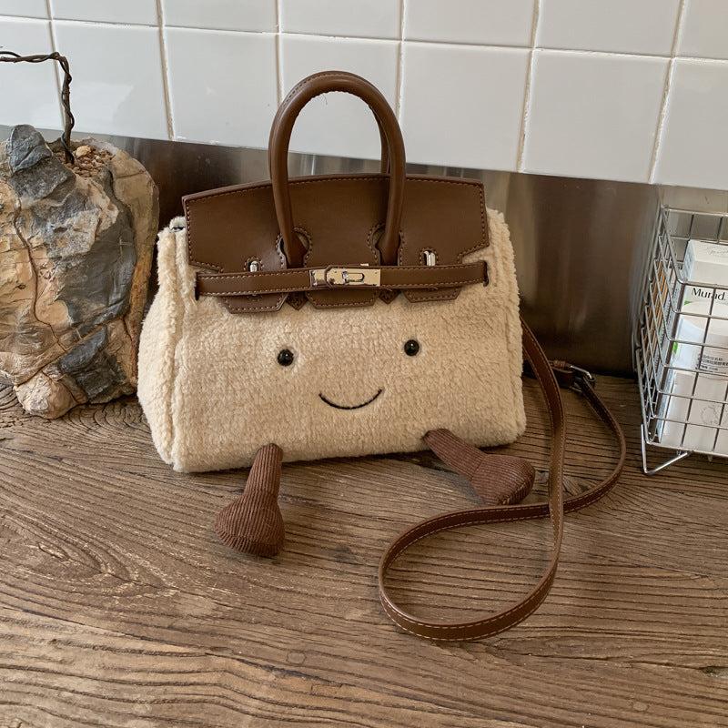 Cute Cartoon Elf Plush Bag Large Capacity Portable Kelly Bag