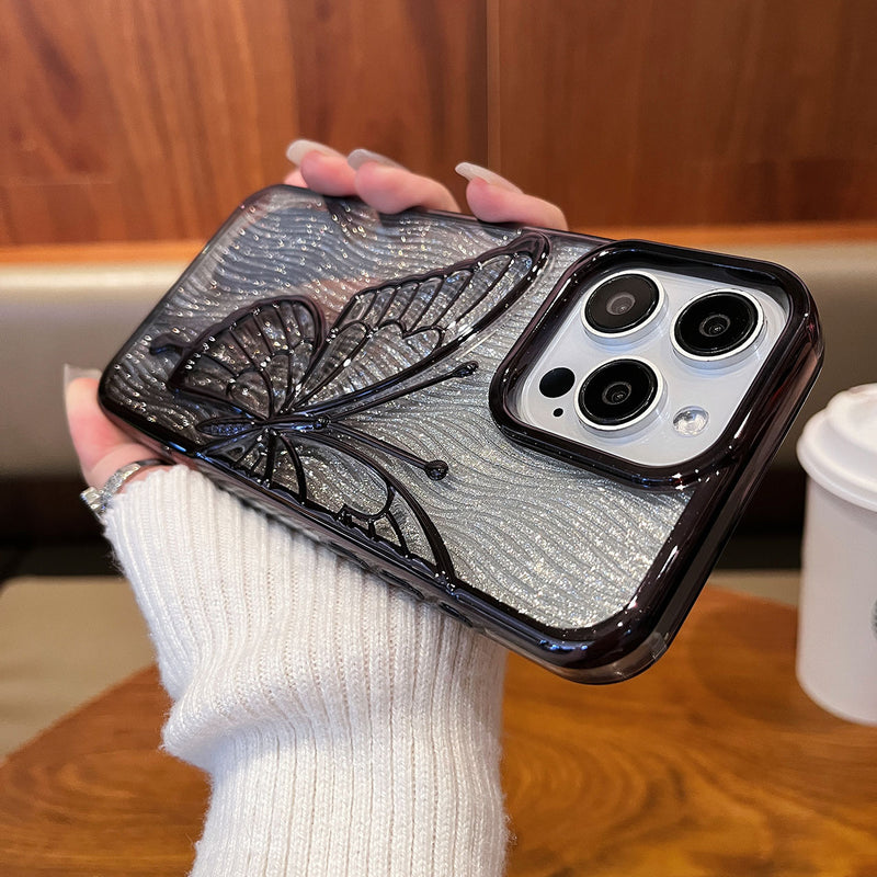 Three-Dimensional Quicksand Butterfly iPhone Case Anti-Fingerprint