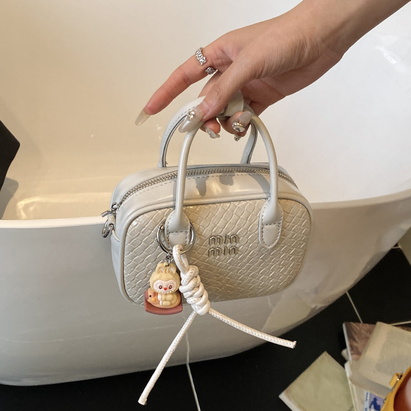 Niche Woven Bowling Shoulder Bag Women's Pillow Handbag