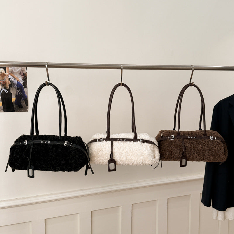 Stylish Large-Capacity Plush Underarm Bag