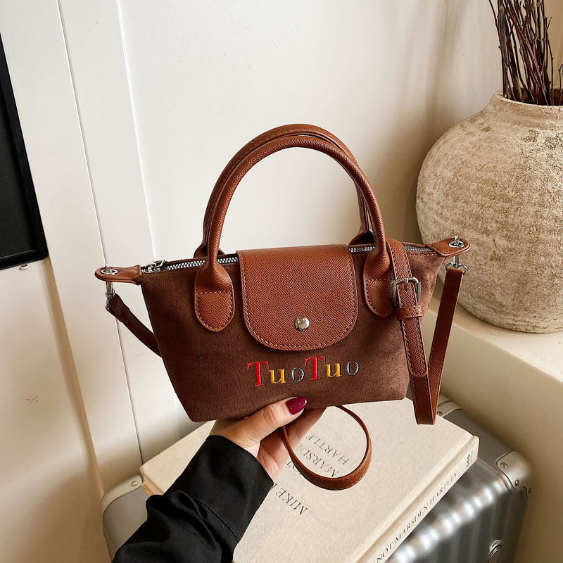 Dragon Bags Textured Splicing Shoulder Messenger Bag Women