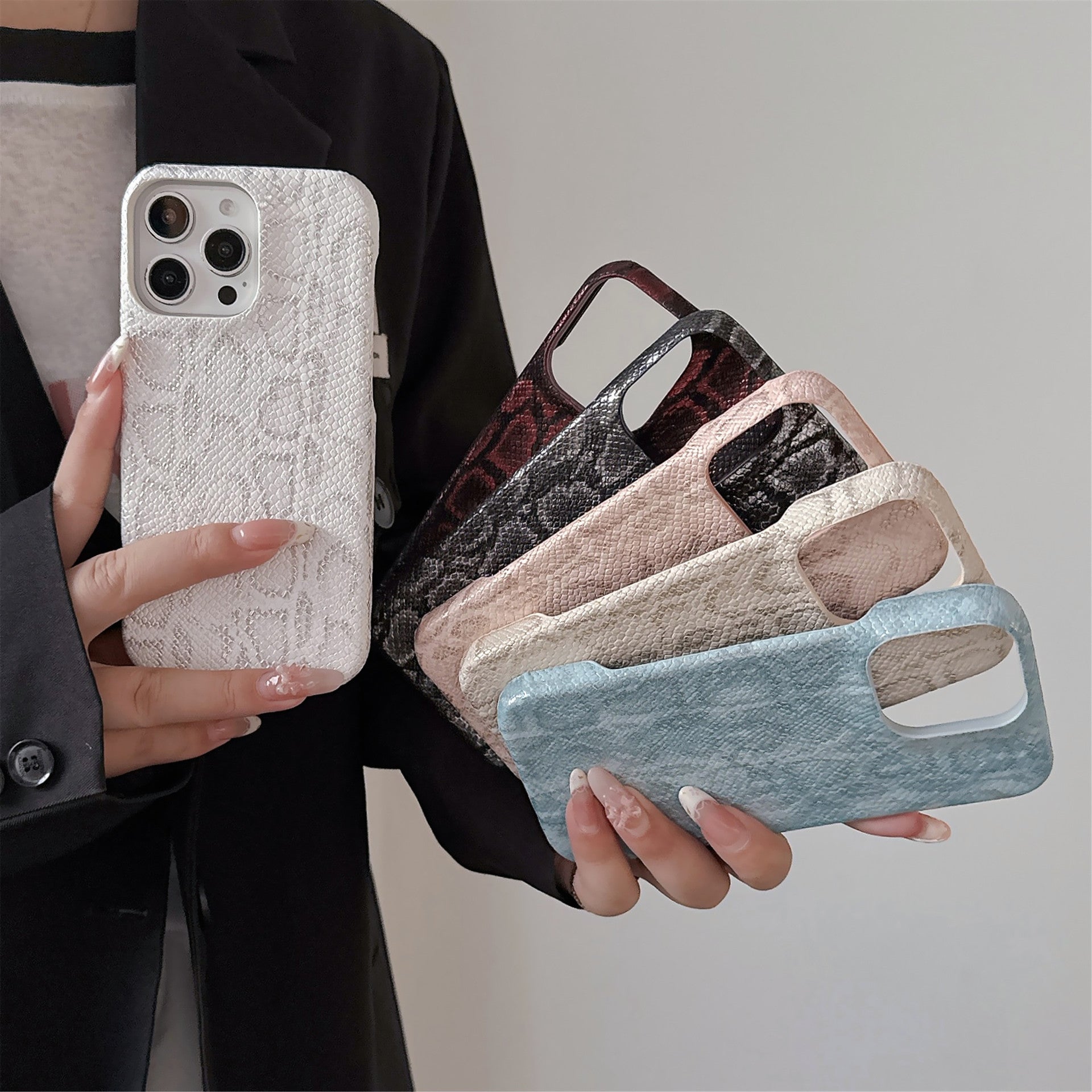 Light Luxury Python Leather iPhone 17 Pro Max Phone Case