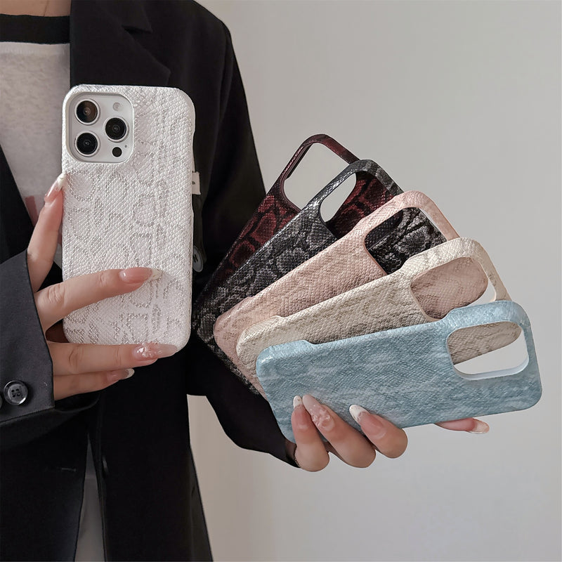 Light Luxury Python Leather iPhone 17 Pro Max Phone Case