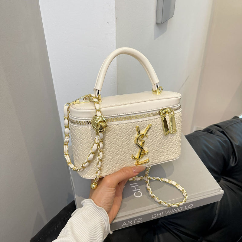 Luxury Woven Diamond Square Shoulder Bag for Women