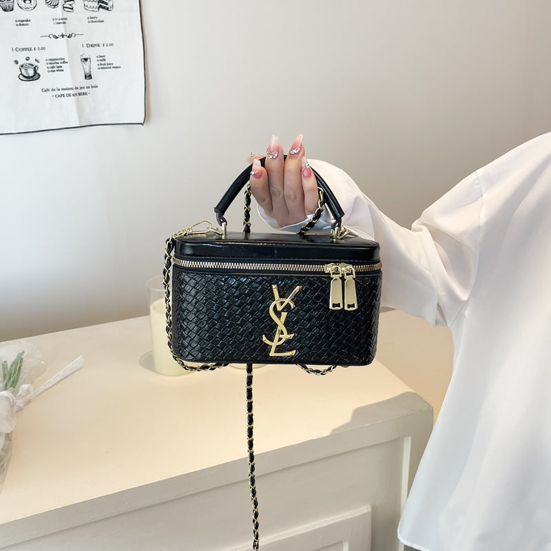 Luxury Woven Diamond Square Shoulder Bag for Women