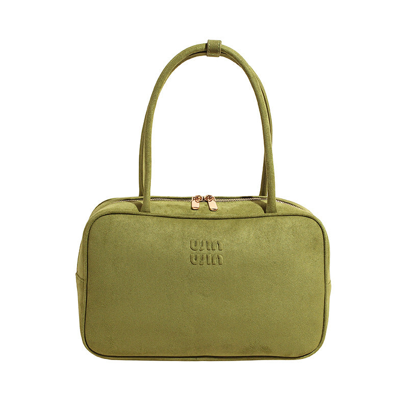 Vintage Suede Miu Shoulder Bag Women's Niche Pillow Handbag