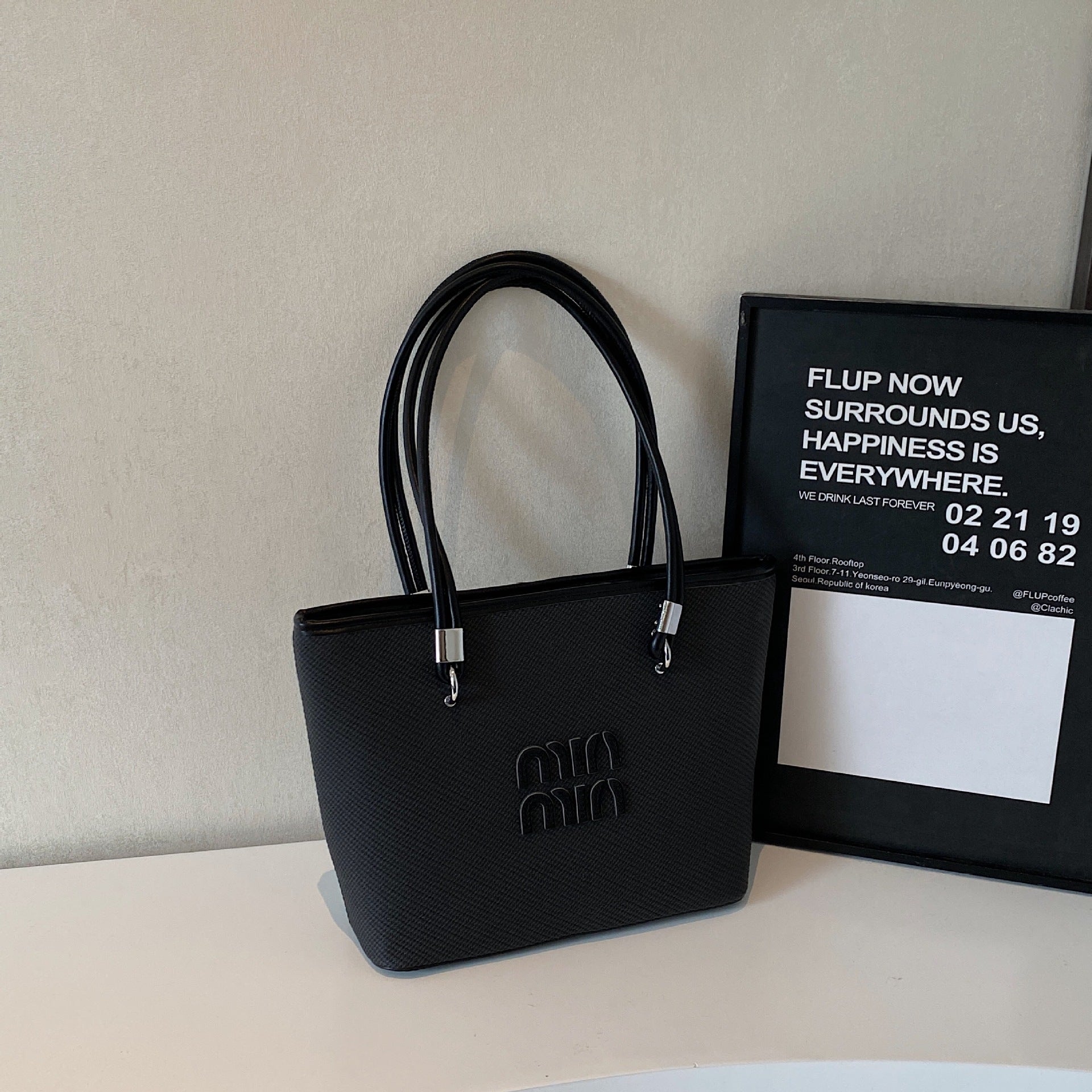Large-Capacity Woven Tote Shoulder Bag for Women