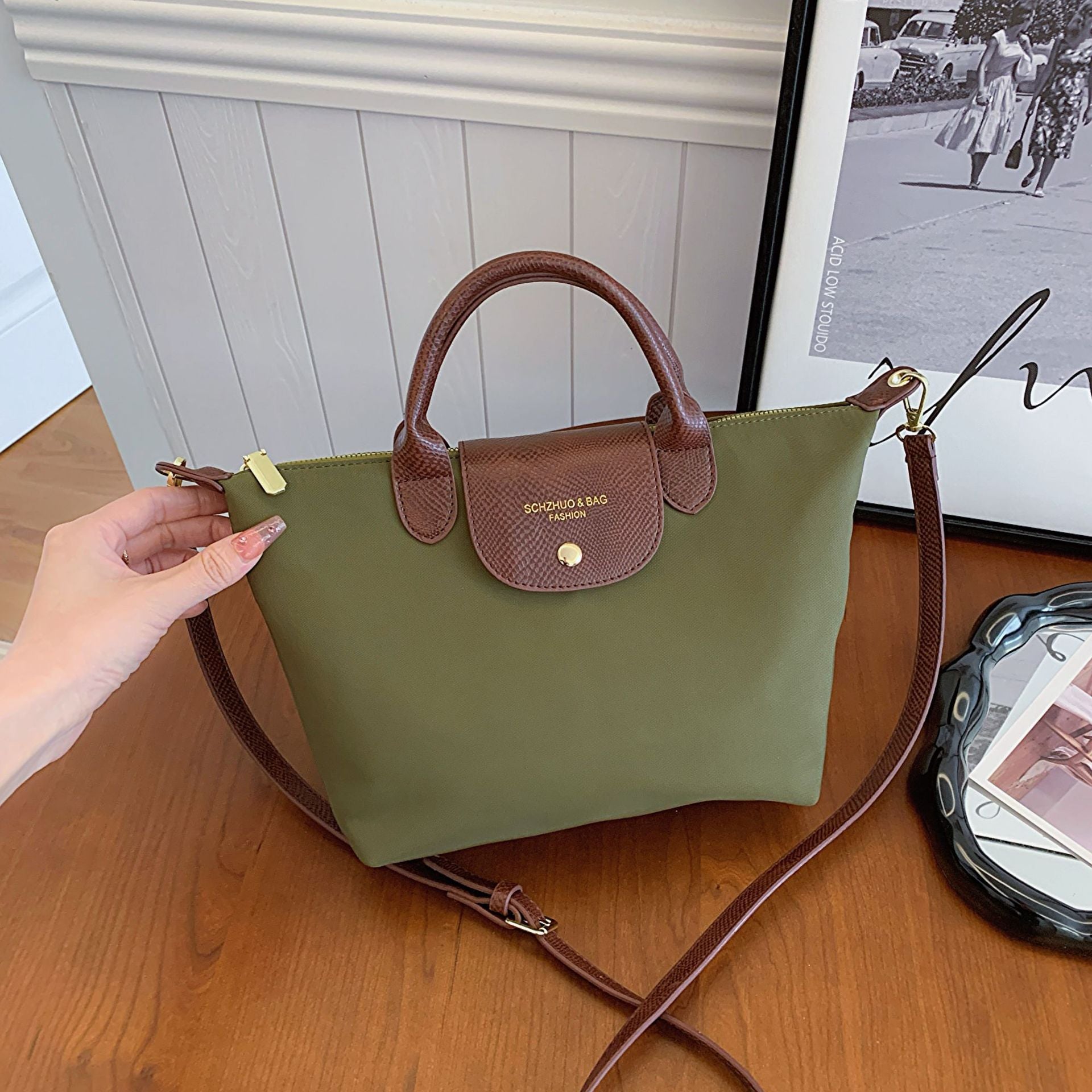 Oxford Cloth Dumpling Bag Women Splicing Messenger Handbag