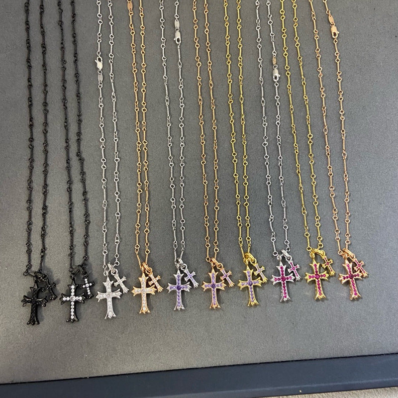 Men's 22K Gold Hip Hop Cross Necklace - Trendy Pendant
