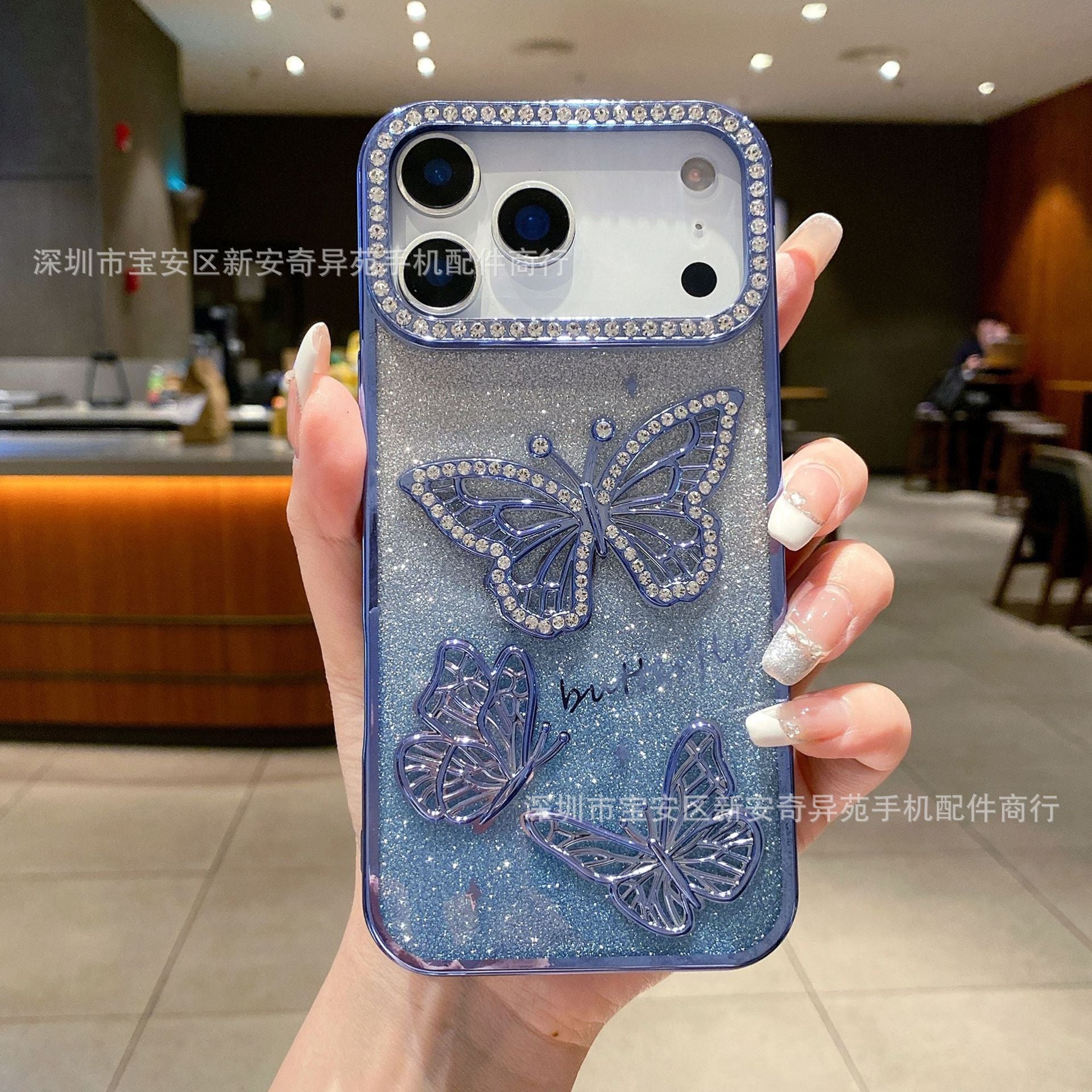 Hot-Selling Glitter Butterfly Drill Case for iPhone 17 Pro
