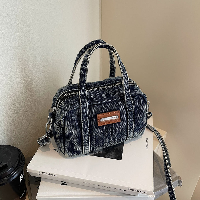 Denim Small Square Messenger Bag Female Portable Pillow Bag