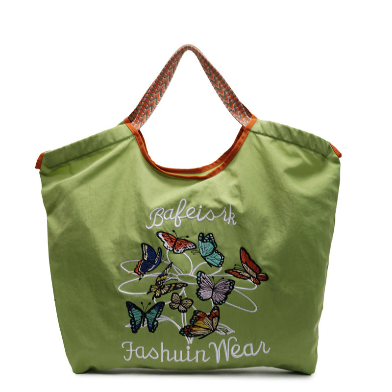 Embroidered Shiba Inu Tote Bag 2025 Eco-Friendly Commuter Bag
