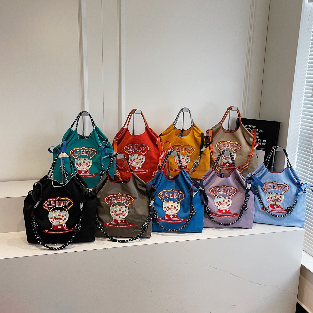 Embroidered Large Capacity Ball Chain Shoulder Bag