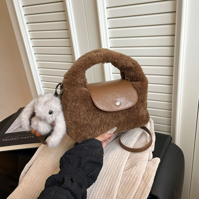 Cute Dragon Plush Shoulder Bag for Women Retro Style