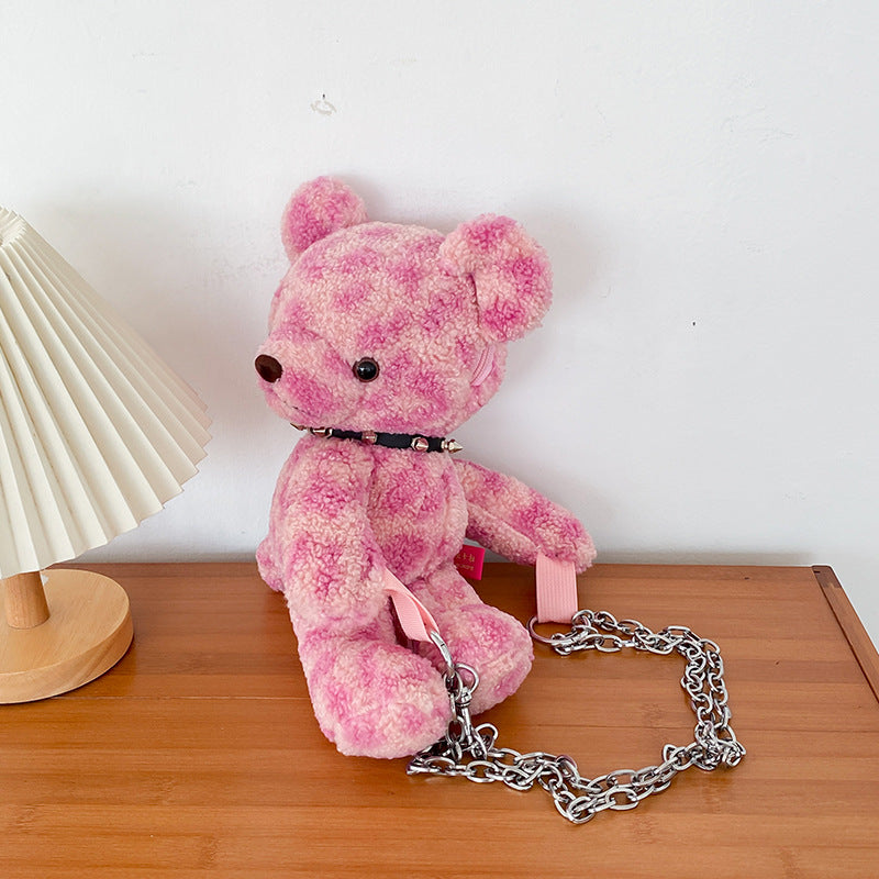Large Capacity Plush Bear Backpack Trendy Shoulder Bag