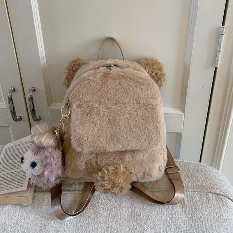 Cute Cartoon Plush Backpack Fashion Handbag
