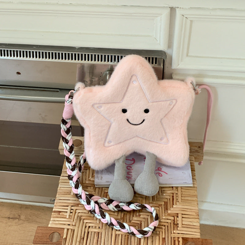 Personalized Christmas Lucky Star Plush Shoulder Bag Cute Cartoon Fashion Messenger Bag Fresh And Sweet Handbag