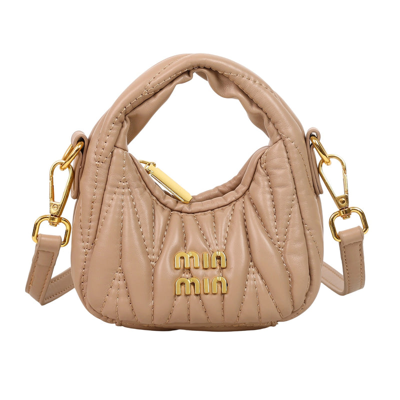 Pleated Miu Crescent Bag Luxury Shoulder Messenger Bag