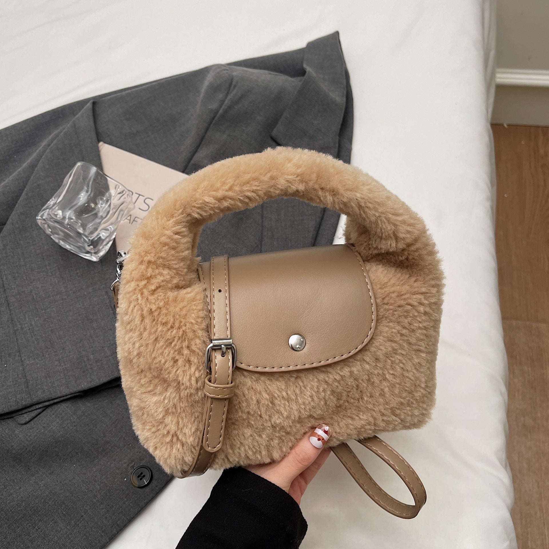 Cute Plush Dumpling Dragon Shoulder Messenger Bag