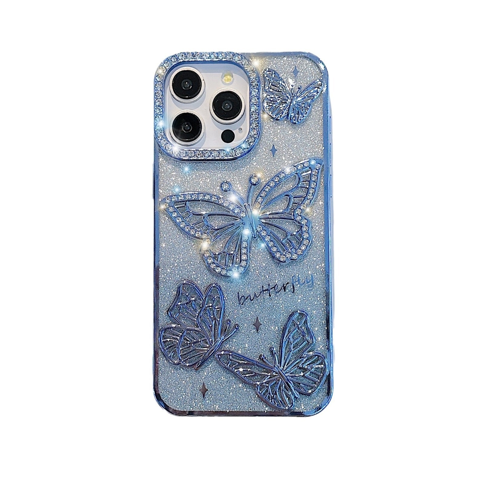 Three-Dimensional Butterfly Glitter Phone Case iPhone 16 17