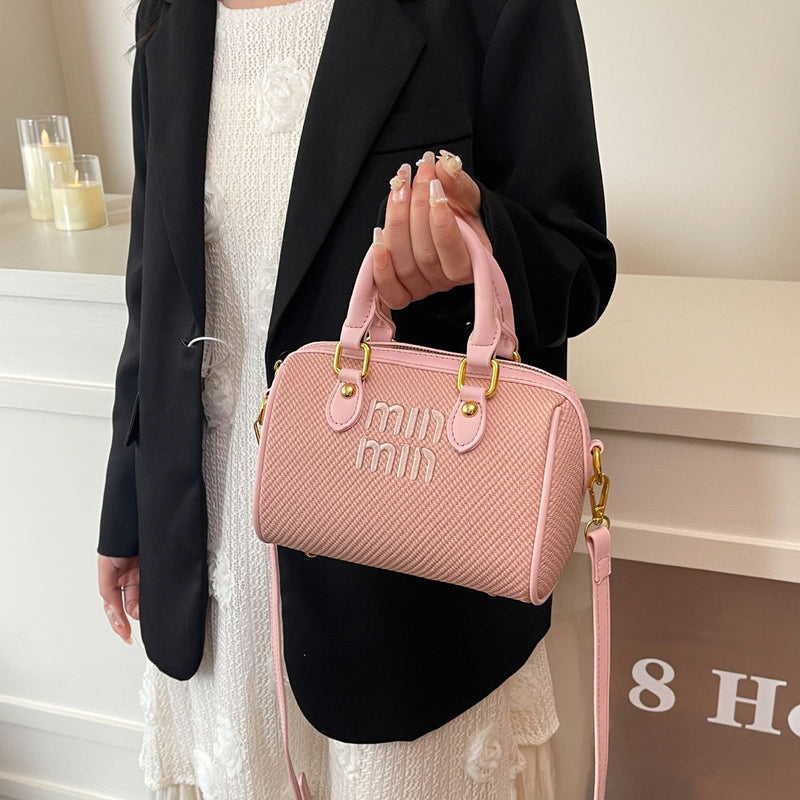 Embroidery Miu Linen Pillow Shoulder Bag for Women