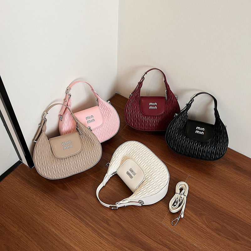 Pleated Miu Women's Trendy Shoulder & Messenger Handbag