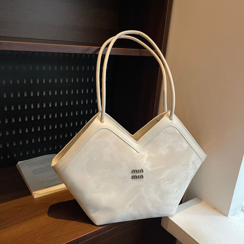 French Miu Large-Capacity Fashion Tote Shoulder Bag