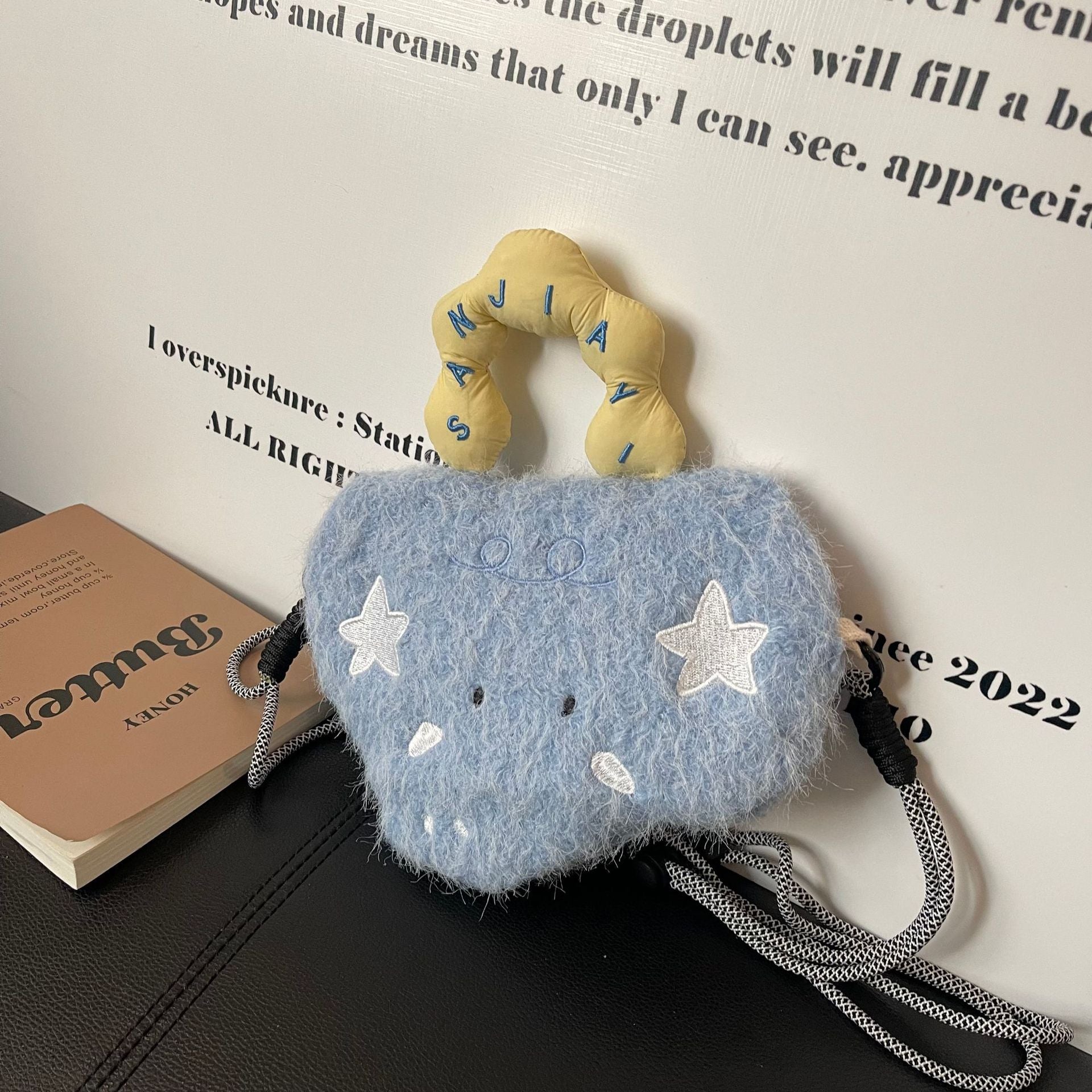 Cute Cartoon Woolen Phone Bag Doll Handbag Storage