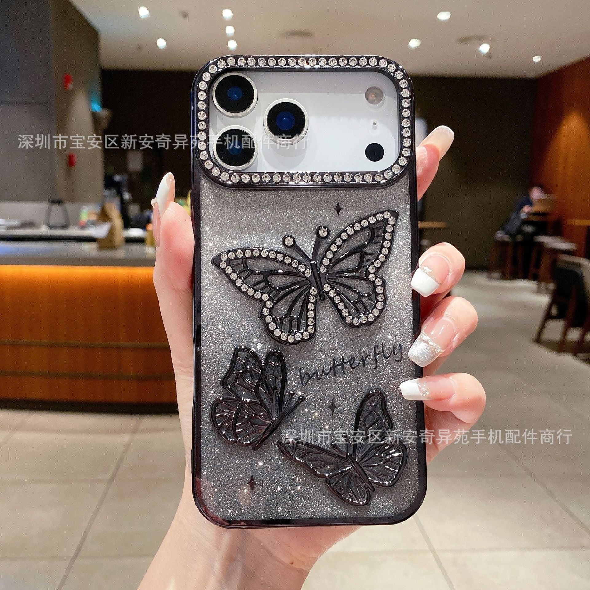 Hot-Selling Glitter Butterfly Drill Case for iPhone 17 Pro
