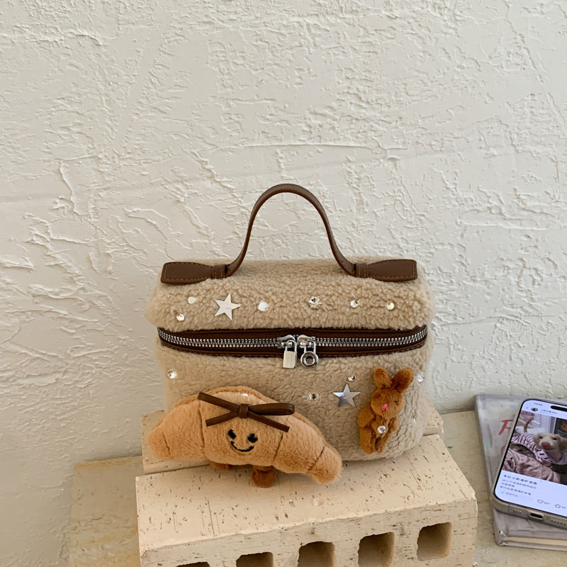 Premium Plush Lunch Box Messenger Bag Classic Cute Cartoon Sweet