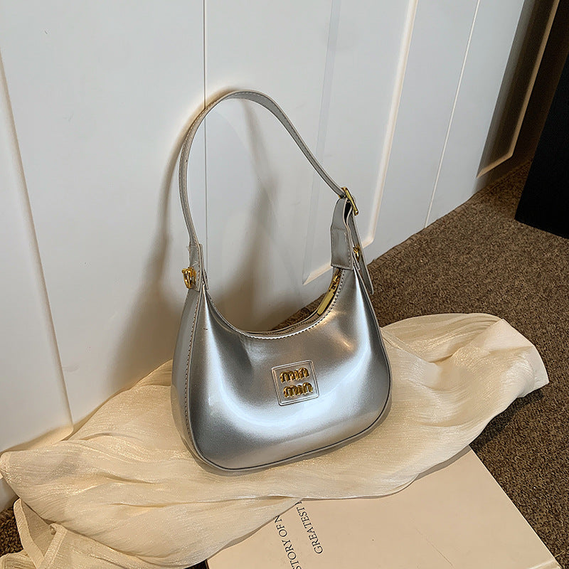 Trade Patent Leather Pillow Shoulder Bag Niche Style