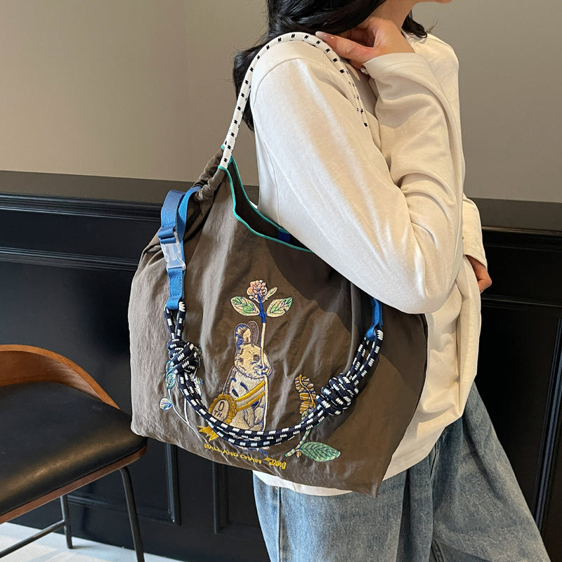 Nylon Ball Chain Shoulder Bag Large Capacity Fashion Messenger Bag