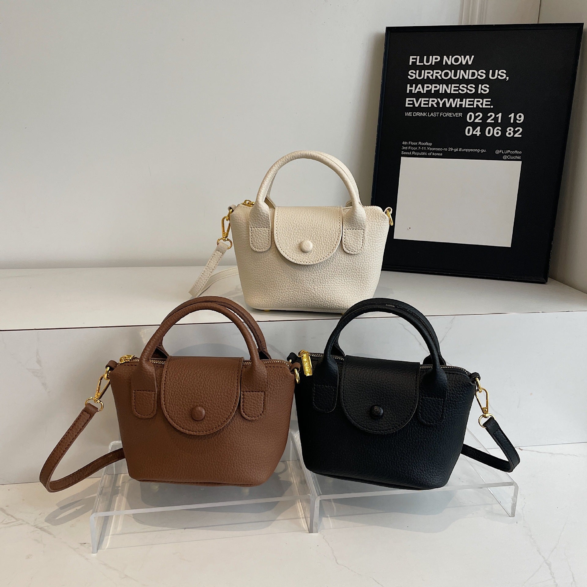 Niche Design Texture Handbag Longbaoxiang Fashion Lychee Pattern Dumpling Bag Versatile Ins Shoulder Messenger Bag