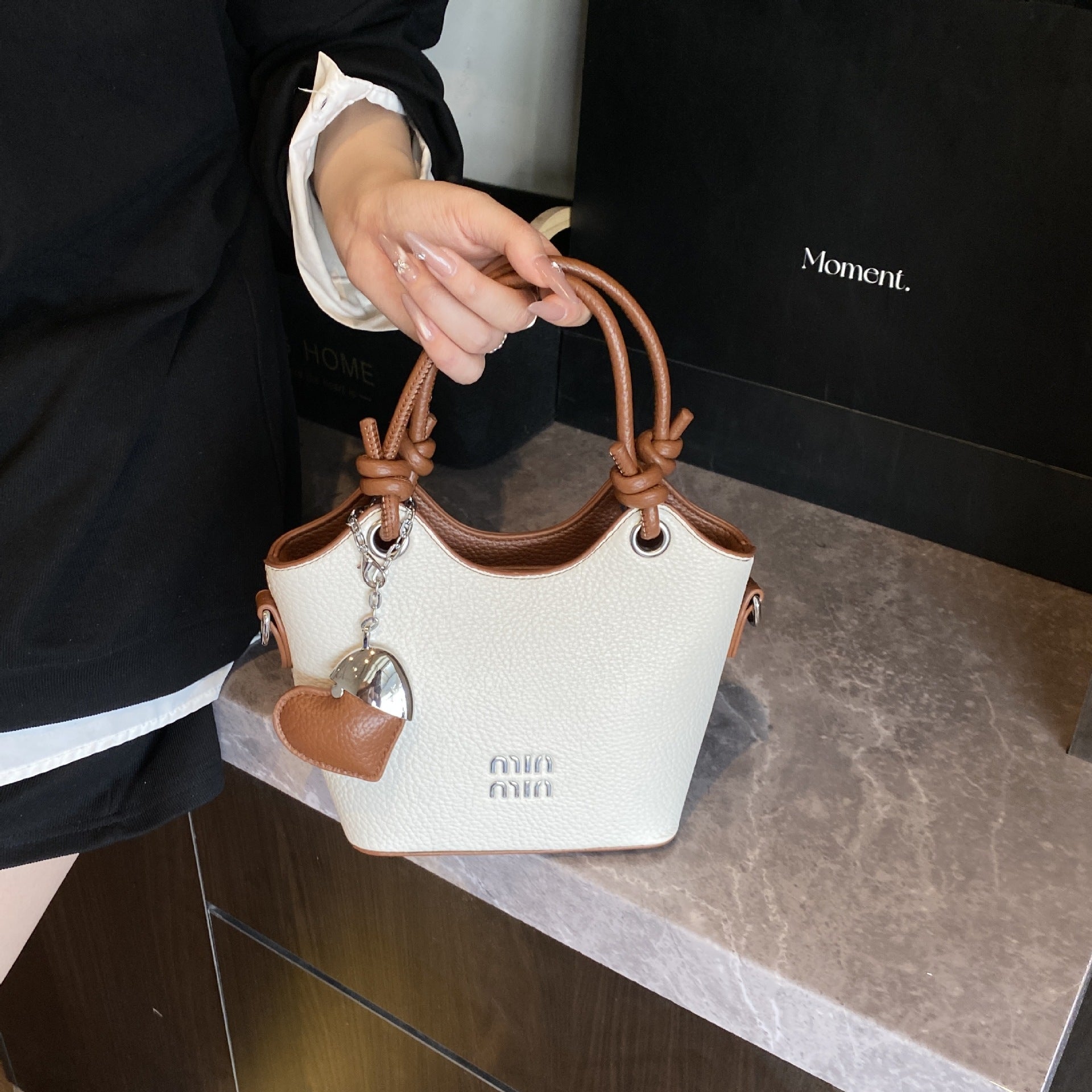 Miu Leisure Women's Bucket Bag Shoulder Messenger Handbag