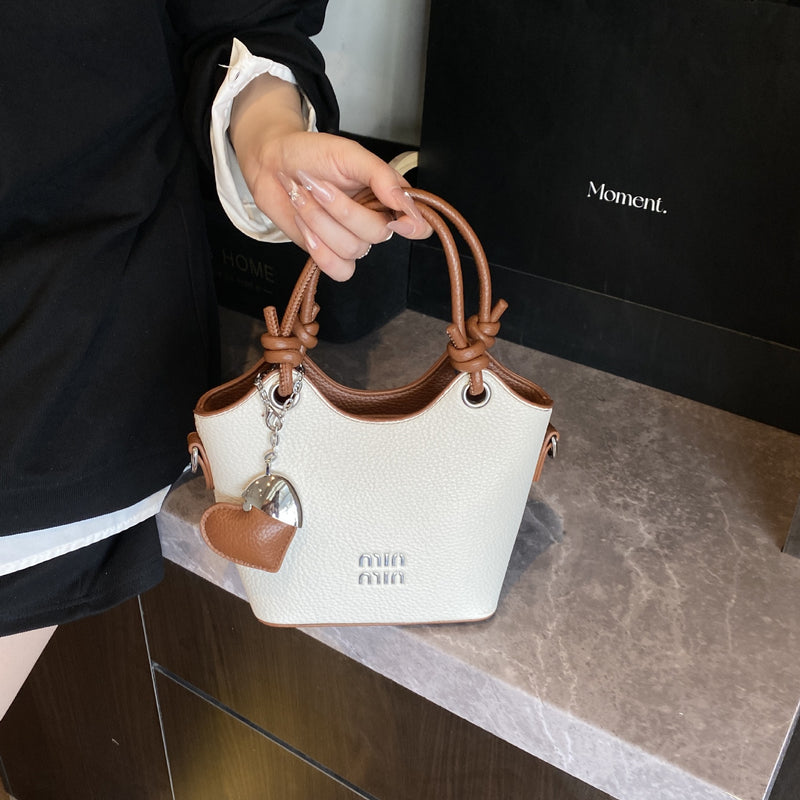 Miu Leisure Women's Bucket Bag Shoulder Messenger Handbag