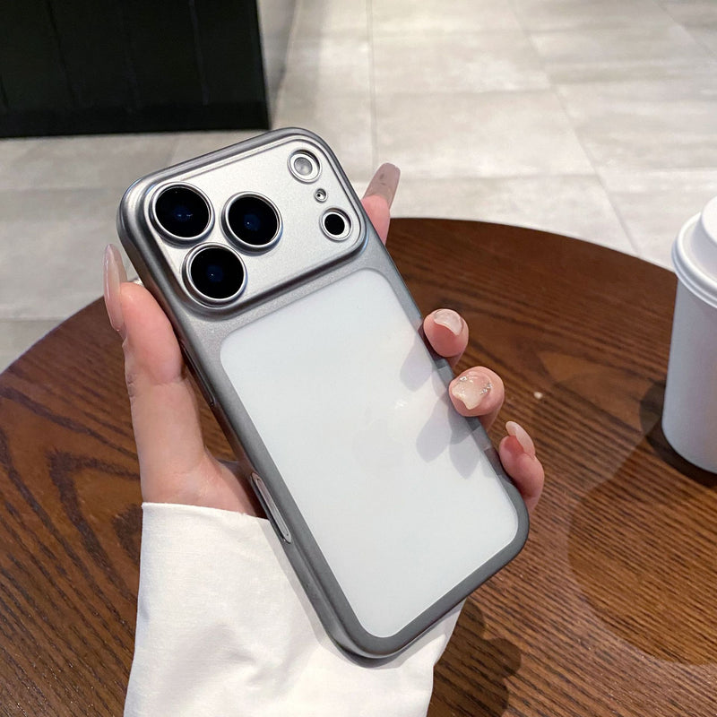 For iPhone 17 Pro Max Orange Matte Electroplated Protective Case
