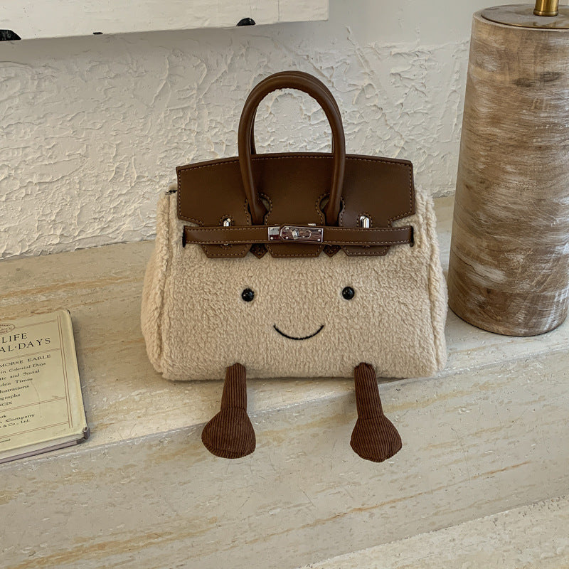 Cute Cartoon Elf Plush Bag Large Capacity Portable Kelly Bag