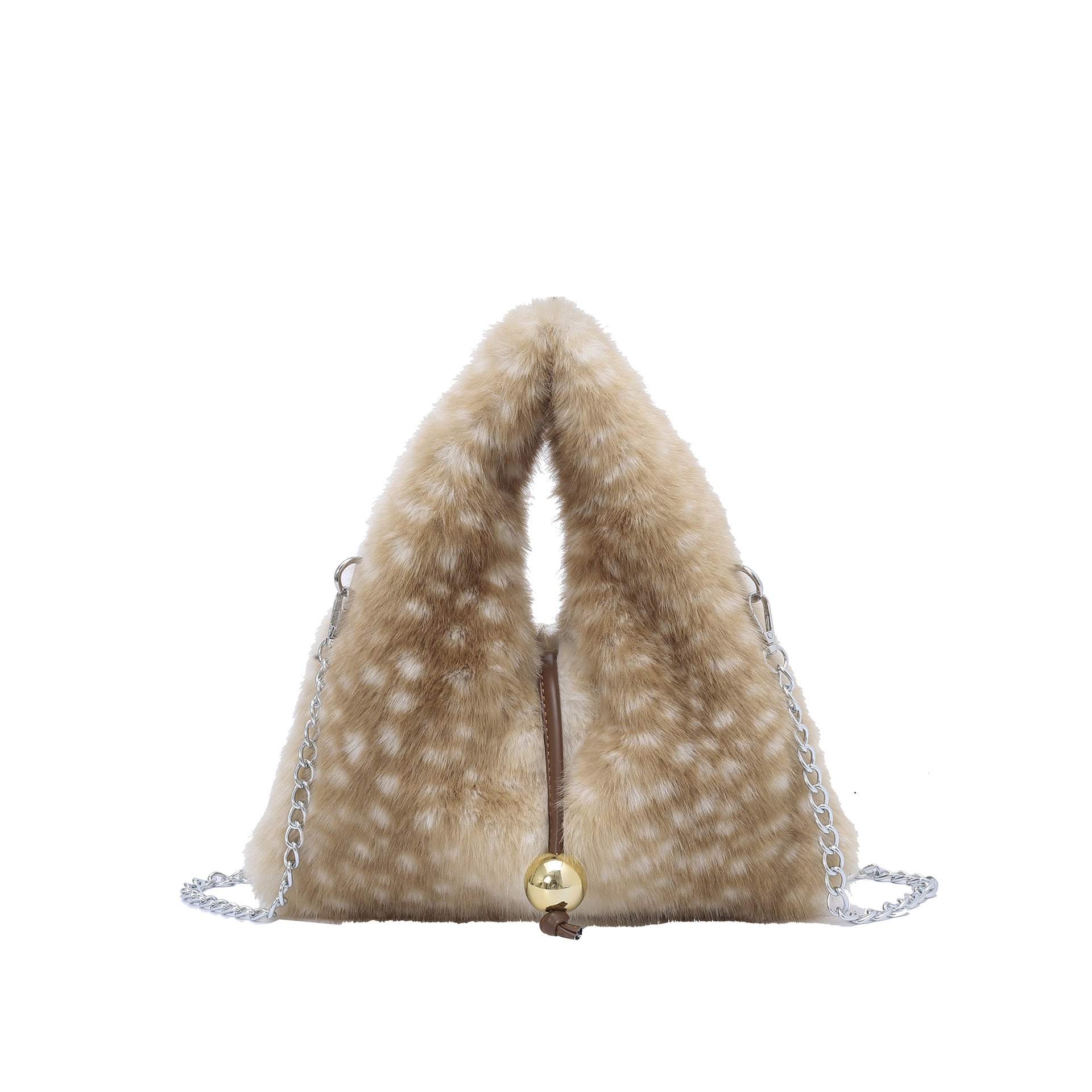 Trendy Plush Chain Shoulder Bag for Daily Use