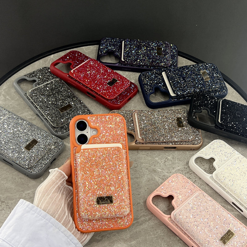 Light Luxury Rhinestone Magnetic Card iPhone 17 Pro Max Case