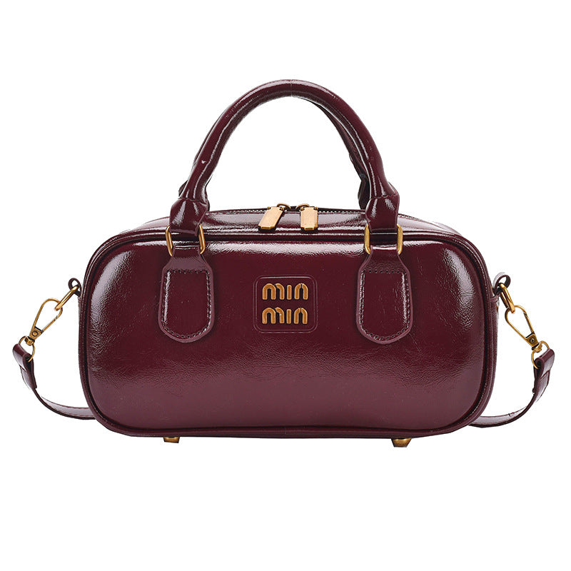 Simple Square Messenger Bag Retro Portable Bowling Bag 2024