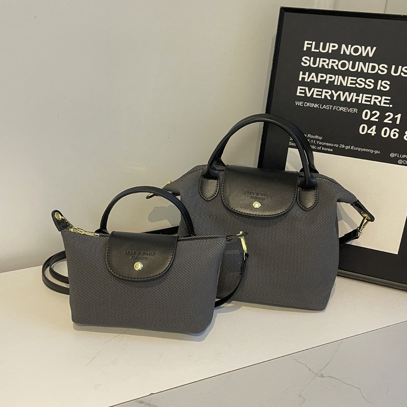 Oxford Cloth Dragon Dumpling Shoulder Bag Trendy Splicing