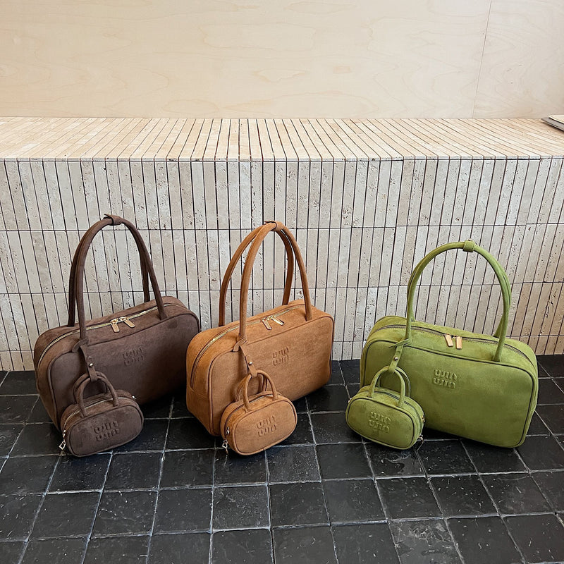 Vintage Suede Miu Shoulder Bag Women's Niche Pillow Handbag