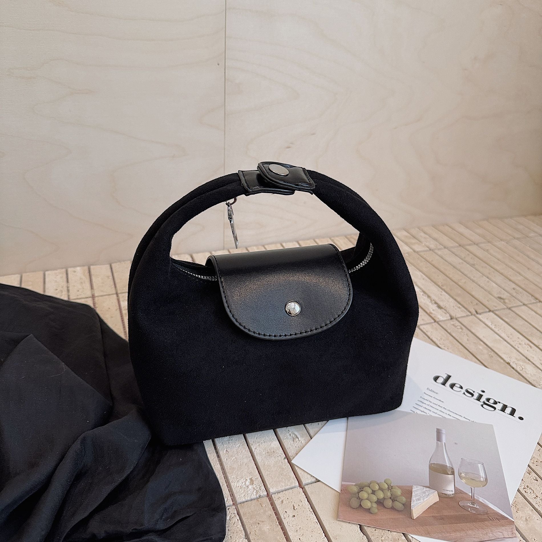 Suede Tofu Bag Versatile Shoulder Messenger Handbag