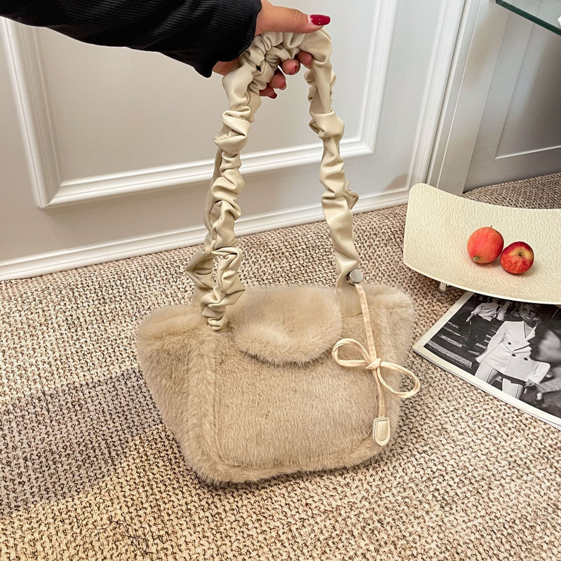 Cute Plush Vegetable Basket Shoulder Bag