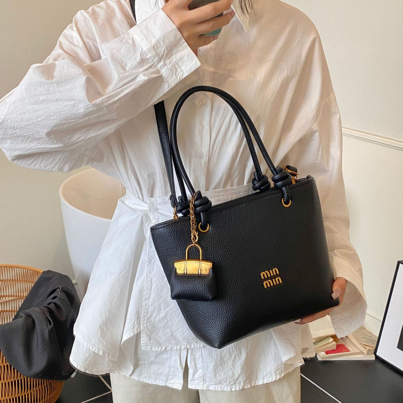Retro Miu Luxury Bucket Tote Bag Large Capacity Shoulder